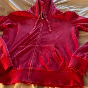 Pink VS pink zipper velour sweatshirt size Medium